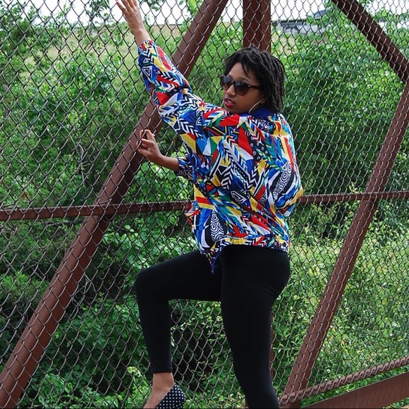 Reversible Retro 80’s Sweat Suit Jacket w/ Pockets - Picture 3 of 5